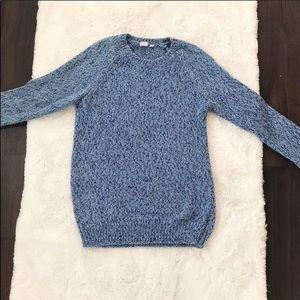 Gap Alpaca Wool Crew Neck Blue Marled Cable Knit